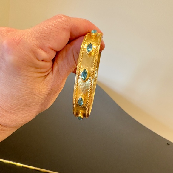 NWT Authentic Bohemian Spring Summer Julie Vos Gemstone Hinged Cuff/Bracelet - Picture 14 of 17